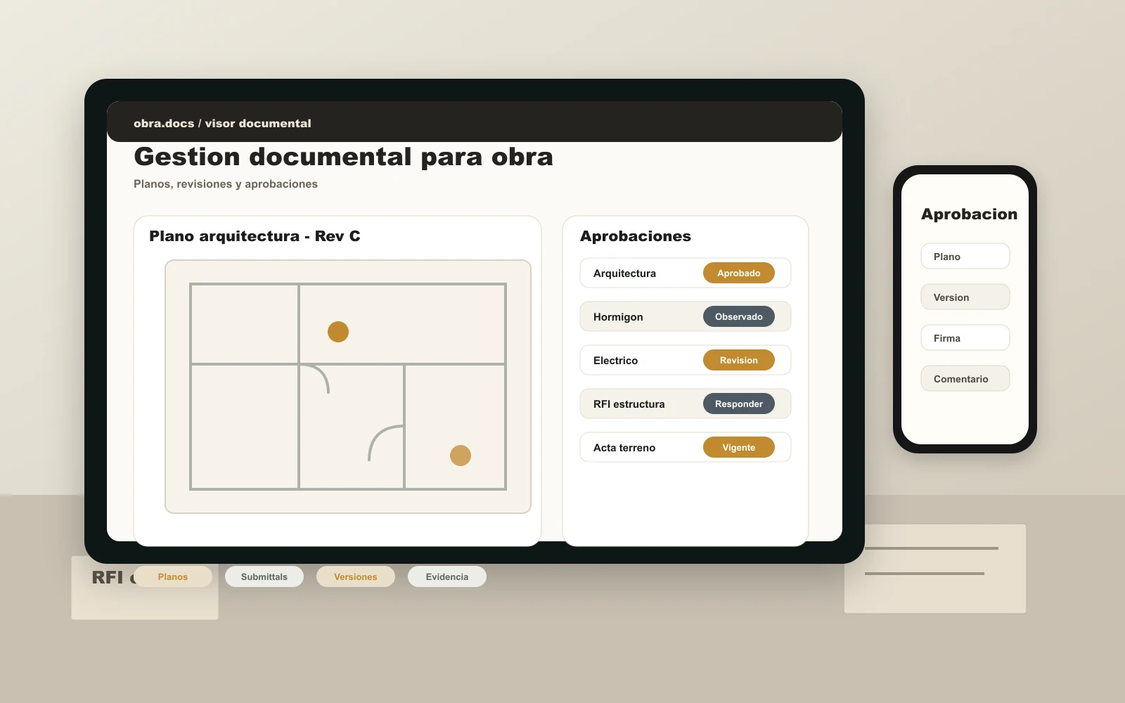 Software de gestión documental de obra con planos y aprobaciones